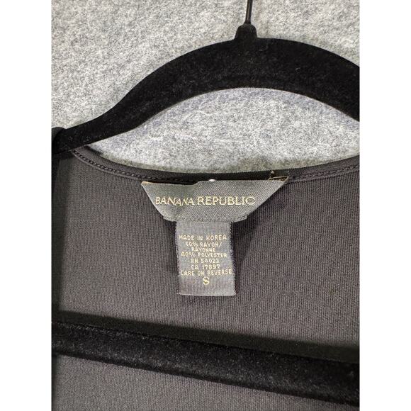 Banana Republic Dress Women‎ Small Black Sleeveless Wrap Midi Whisigoth Office - Picture 2 of 6